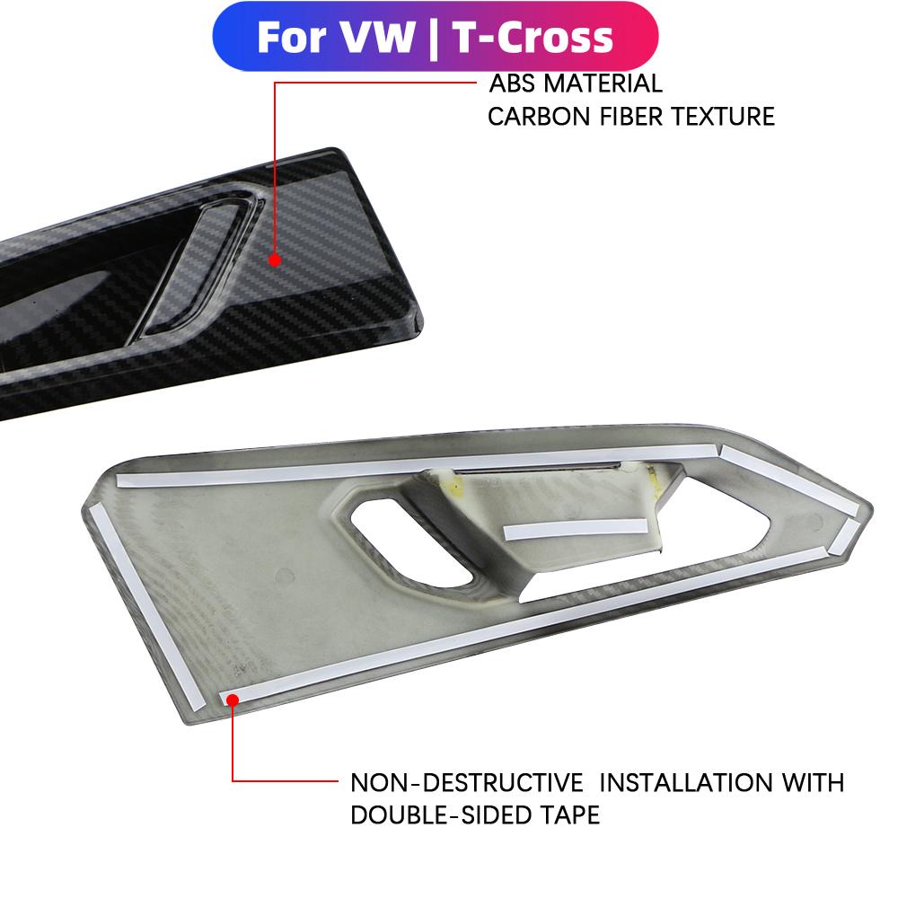 LHD Inner Door Handle Cover Sticker for VW Tcross T-cross 2018-2026 Carbon Fiber Door Panel Stickers Trim 4PCS Accessories