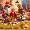 Romantic Rose Candle Holder With Base Rose Tea Lights Candle Holder Creative Iron Candle Cup Centerpiece for Home Anniversaries