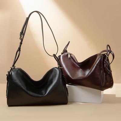 Echt Leer en Koeienhuid Boston Tas Veelzijdig en Modieus Schoudertas Casual Crossbody Tas