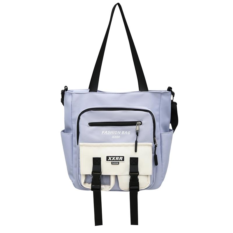 Women's Handbag Color Block Men's Messenger Bag Large Capacity Student Class Shoulder Bag