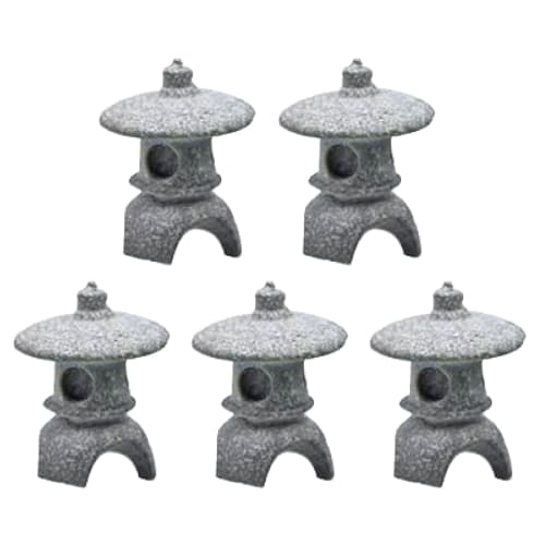 Felimoa Miniature Lantern Diorama Landscape Decoration, Approx. 2.2 x 2.2 x 2.8 cm, Set of 5