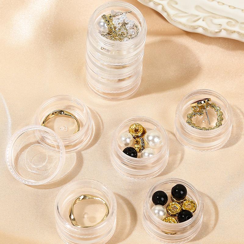 5Layer Jewelry Storage Box Transparent Round Makeup Storage Rack Plastic Bracelet Earring with Cover Organizer Boxes