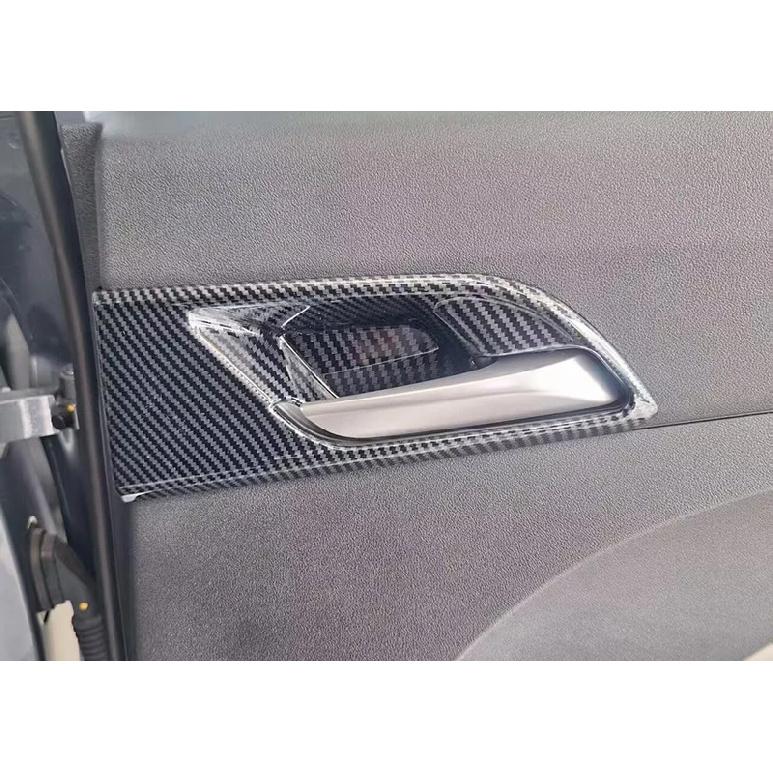 For MG 3 MG3 2024 2025 2026 Carbon Fiber Style Inner Door Handle Cover Catch Bowl Trim ert Bezel Frame Garnish