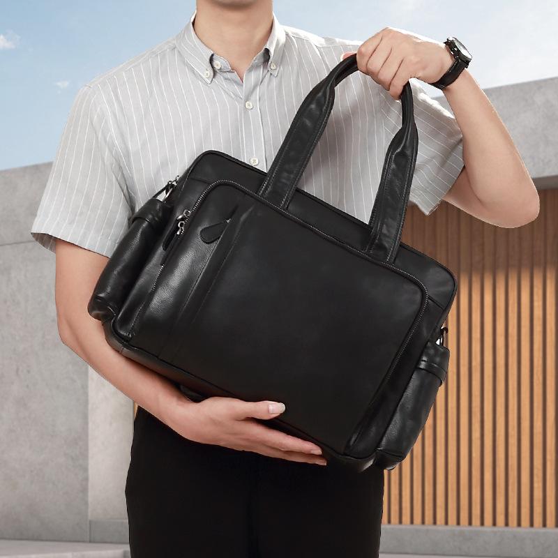 Genuine Leather Men's Bag Casual Tote Briefcase Fashionable Business Trip Travel Bag Men's Handbag