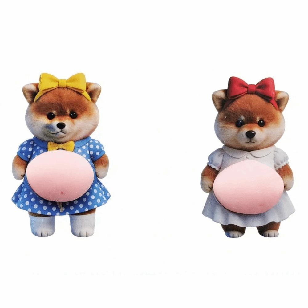 Chubby Shiba Inu 3D Shiba Inu Stickers Dog Belly Sticker Adhesive 3D Stickers Squeezable 3D Cute Puppy Sticker 3D Stickers
