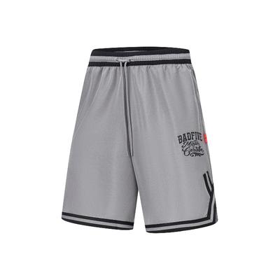 Badfive Elastic Waist Five-Point Shorts With Letter Print Men Shorts Shark-Gray AAPU205-3