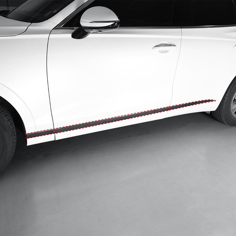 For Genesis GV70 -2025 6PCS Car Carbon Fiber Black ABS Body Side Panel Cover Trim Styling Mouldings Exterior Parts