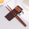 Mahogany Folding Chopsticks Outdoor Camping Picnic Travel Tableware Non-Slip Dinnerware Chopstick With Storage Bag Carabiner
