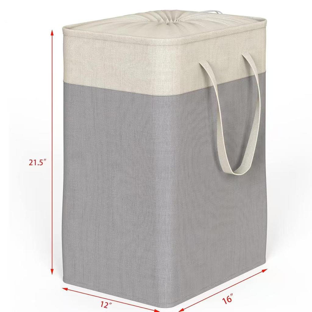 Foldable Striped Laundry Basket – Large Capacity Fabric Hamper for Dirty Clothes Storage