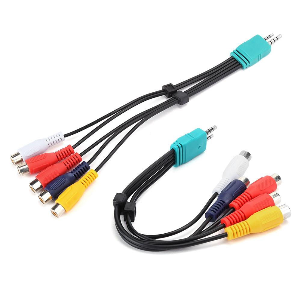 2Pcs For Samsung LCD TV Component Signal Line 3.5+2.5 to 5RCA Video Doubleend for AV Wire