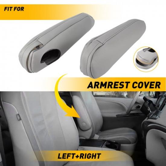 Кожаная накладка на подлокотник переднего сиденья серого цвета, подходит для Sienna Toyota 2011 EOOH