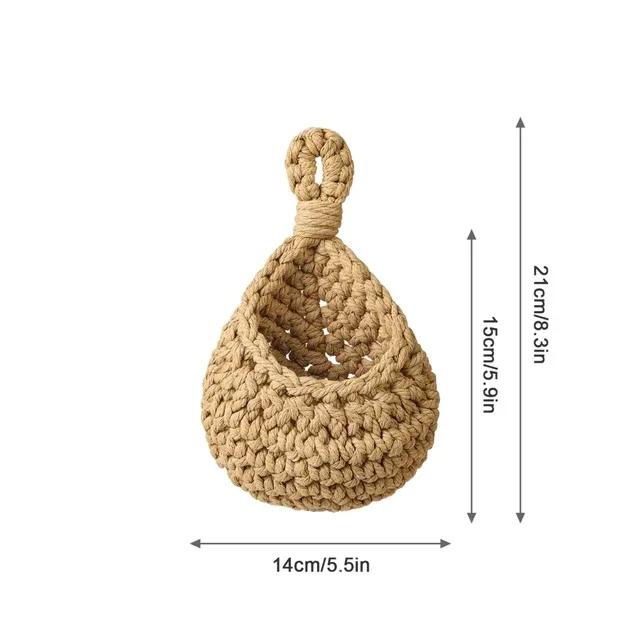 

1pcs Wall Mounted Handwoven Basket - Kitchen Garden Organizer Vegetable Fruit Onion Flower Plant Decorative Hanging Container