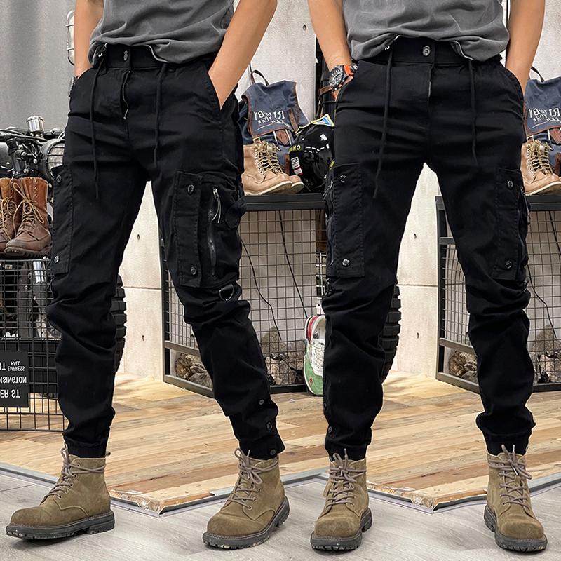 Men's Straight-leg Functional Outdoor Cargo Pants   Overalls Pants   Casual Pants Men's Drawstring Trousers Men