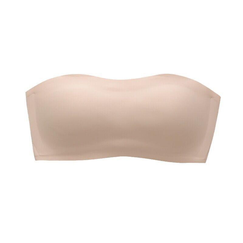 Seamless Japanese Style Strapless Bandeau with Push-Up & Side Support for Women - Non-Slip & Invisible Beautiful Back Bra