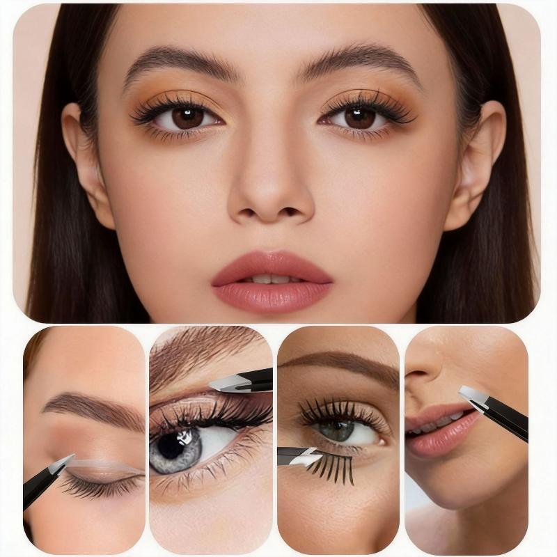 Stainless Steel 1/2/4 Piece Tweezer Set With Precision Tips Non Slip Handle Perfect For Eyebrow Shaping Facial Hair Removal