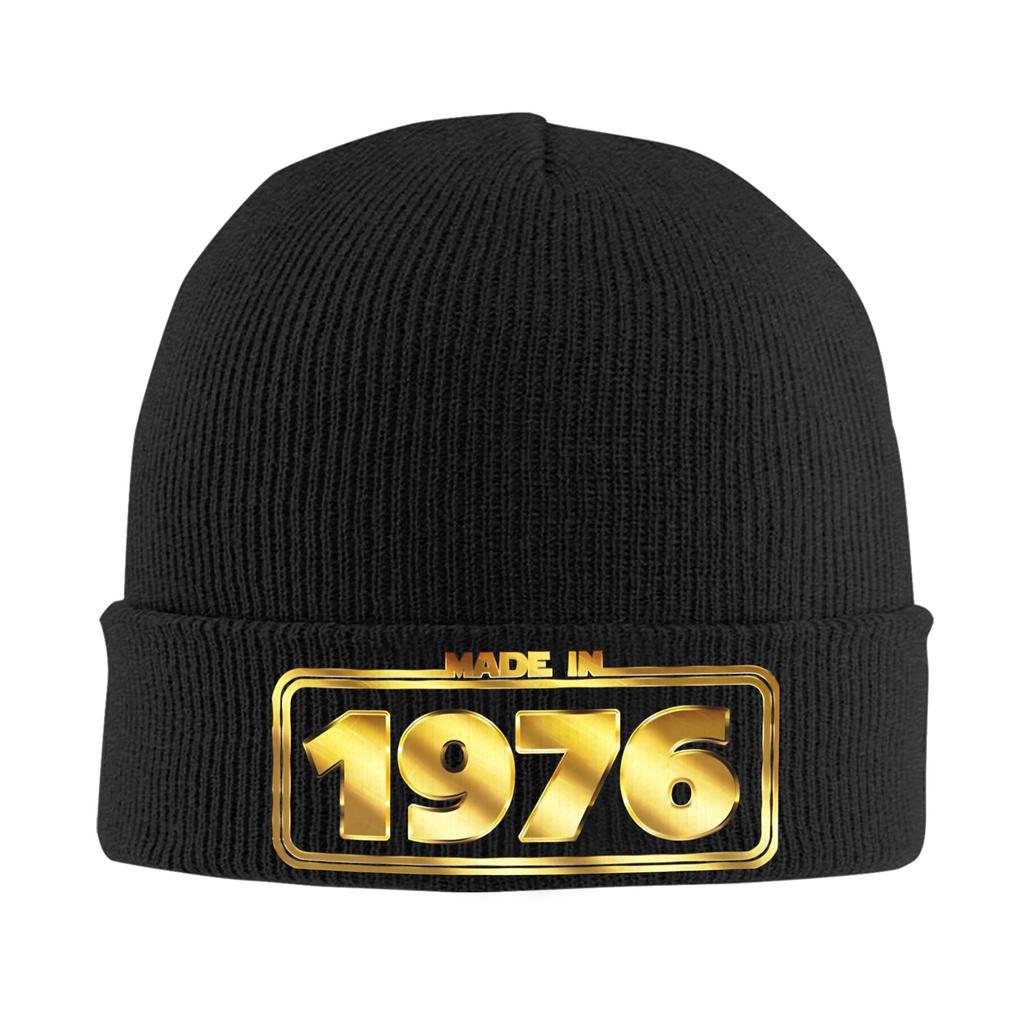 Herren Damen Strickbündel Mütze Geboren 1976 vintage Alter 50 Jahre alt 50. Geburtstag Merch Warm Gestrickt Beanie Mützen Skullies
