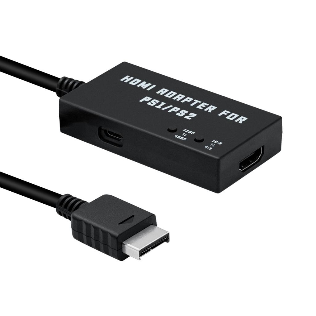 Mcbazel HDTV to HDMI Converter Cable for with Aspect Ratio Converts from to HDMI Converter Connection Converter Compatible with Black PS1/PS2 Built-in