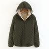 Warm Solid Color Quilted Coat Outwear for Autumn Winter Ladies Female Women Casual Cotton Jacket Loose Fit Hooded Long Sleeves Zipper Pocket
