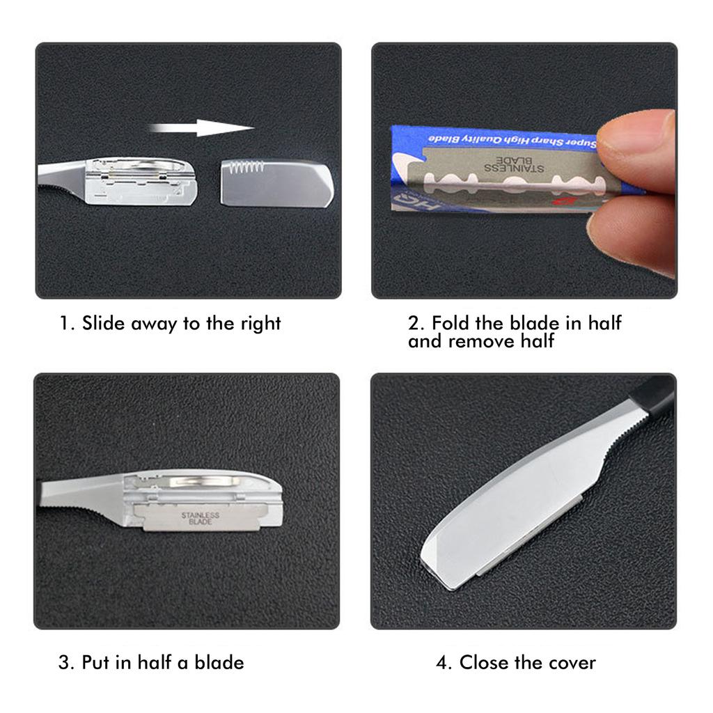 Vintage Male Shaving Blade Holder Straight Edge Shaving Knife Blade Holder for Salon