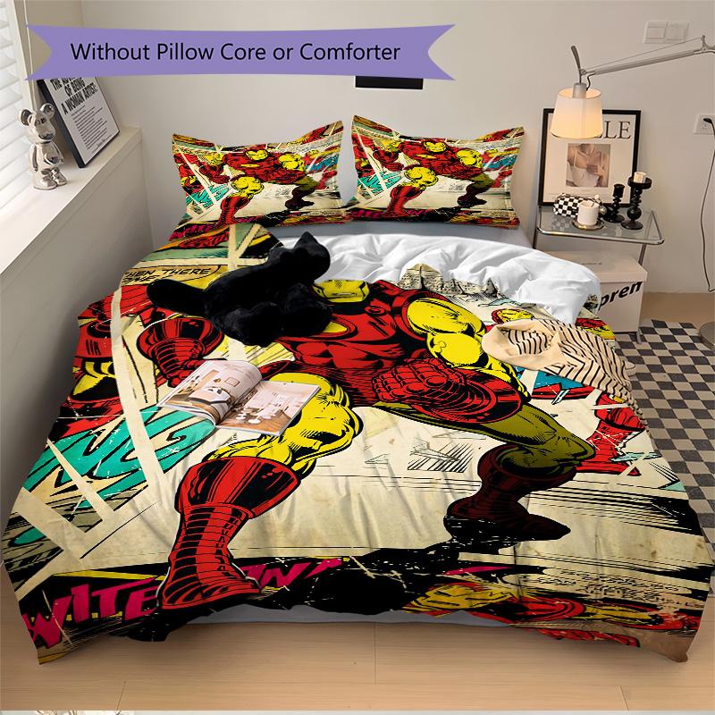 Iron Man Comic Panels Print 3Pcs Bedding Setduvet Cover With 2 Bedropillowcase Home Birthday Gift