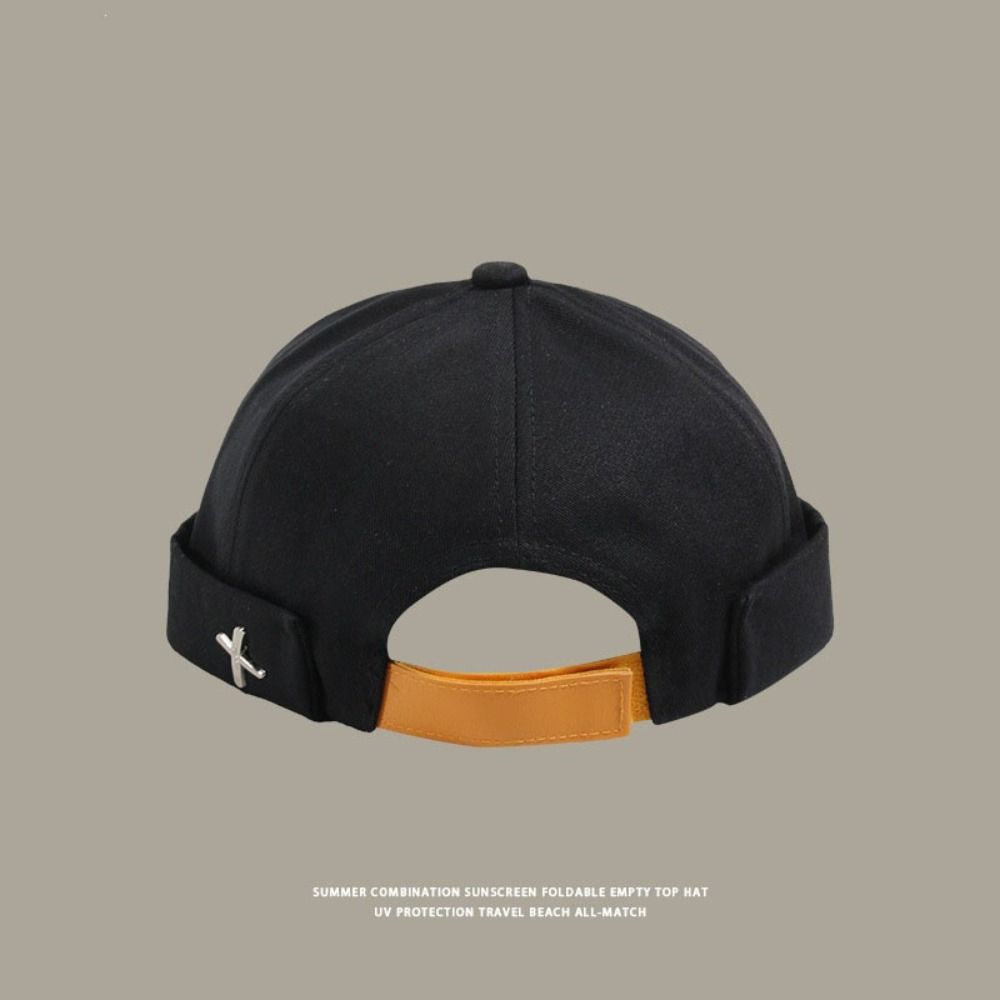 Vintage Style Brimless Docker Cap Adjustable Dome Melon Cap Unisex Brimless Hat  Street Hip Hop