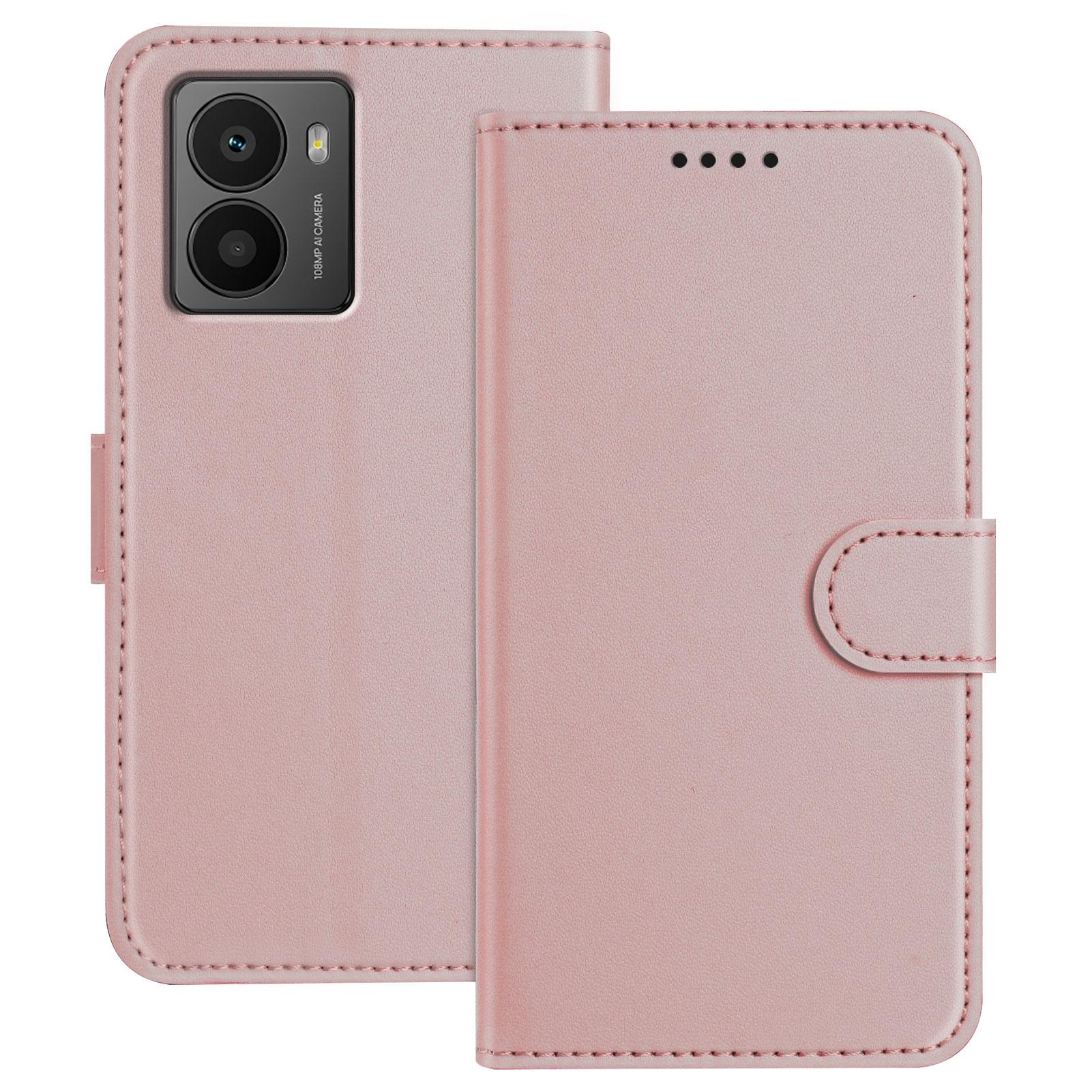 

Для HMD Fusion 5G Кожаный чехол Кошелек Подставка Однотонный Противоударный Чехол для телефона Rose Gold