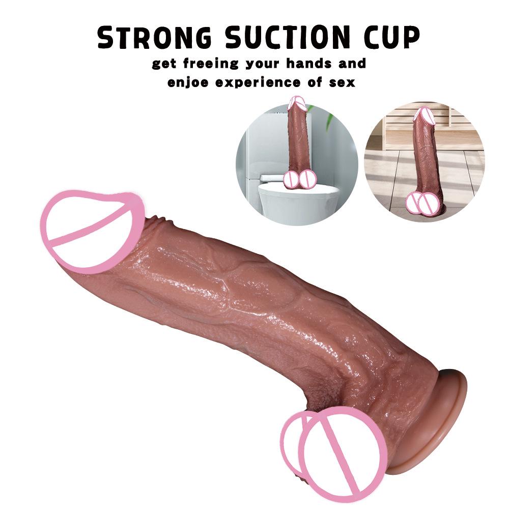 Realistic Liquid Silicone Dildo: Manual Telescopic Anal Plug & Female Masturbator
