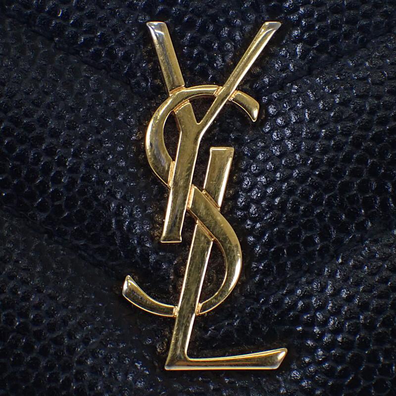 Saint Laurent 668274BOWA11000 Trefoldig lommebok svart Kalveskinn Dame