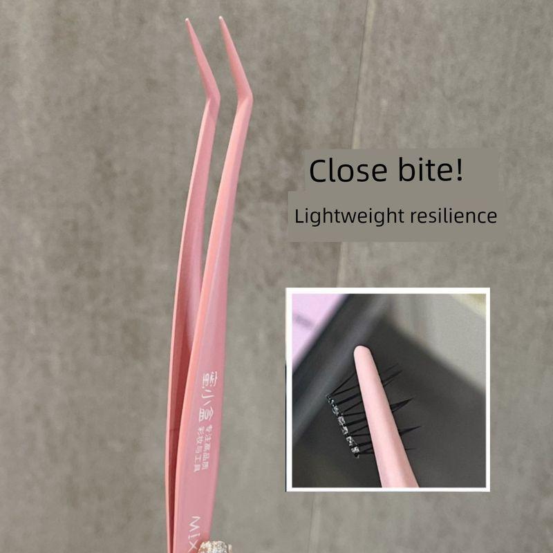 Glue-Free Self-Adhesive Thick Baby 3D Fake Eyelashes Pink Non-Stick Gold Feather Clip