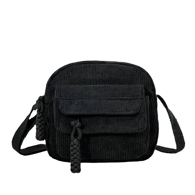 Women's Small Shoulder Bag Teenager Corduroy Crossbody Handbag Bolsa Cute Tote Student Street Korean Harajuku Messenger Bag 2026