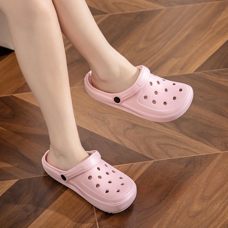 Unisex Summer Lightweight Non-slip Beach Sandals, Two-Wear Closed-Toe, Breathable Dual-Color Slippers