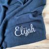 Personalized Kid Name Baby Blanket Embroidered New Born Baby Blanket Stroller Swaddles Breathable Cotton Knitted Blanket Bedding