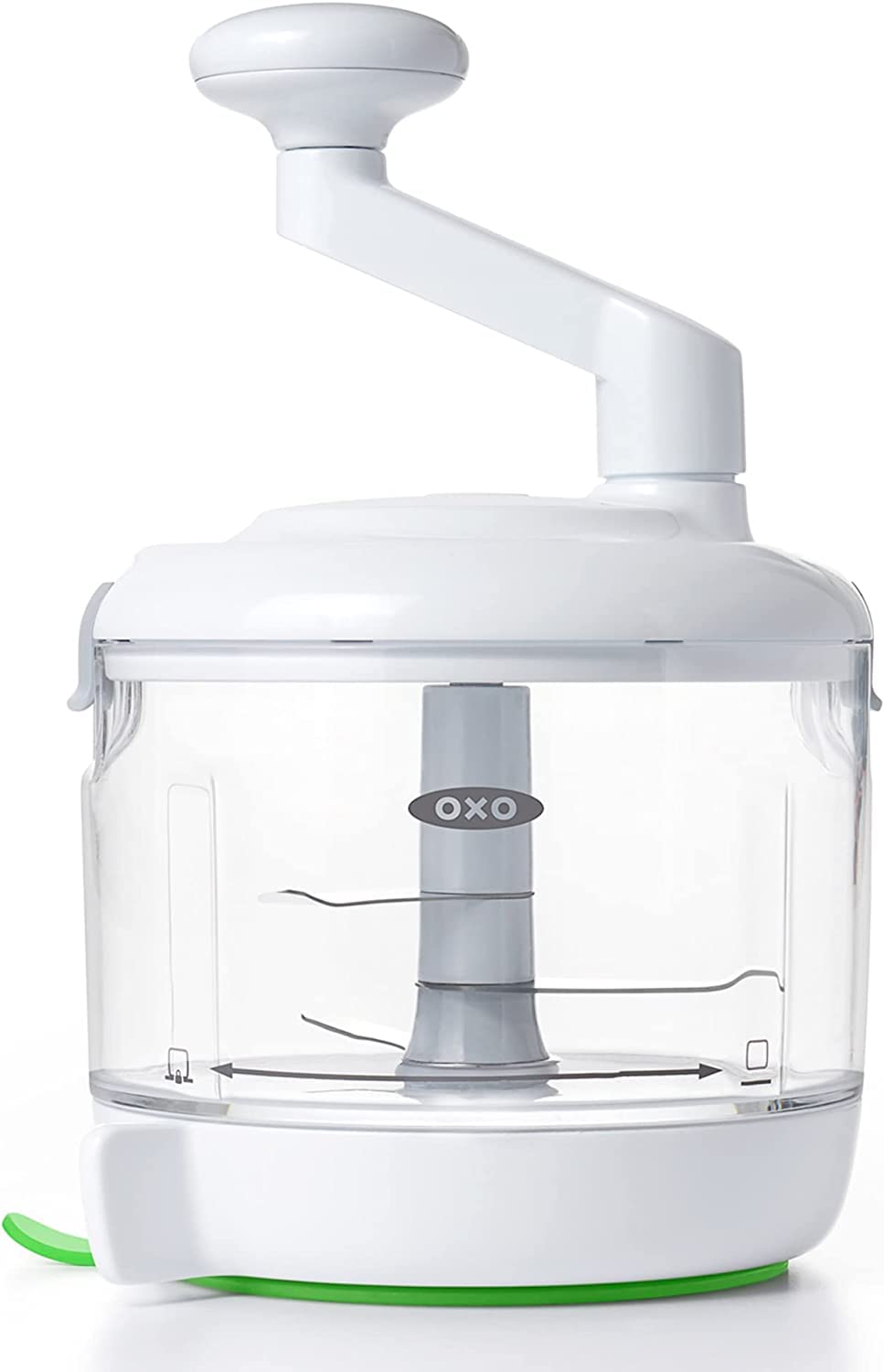 OXO Manual Food Chopper with 3 Dishwasher Safe Handle, Blades,