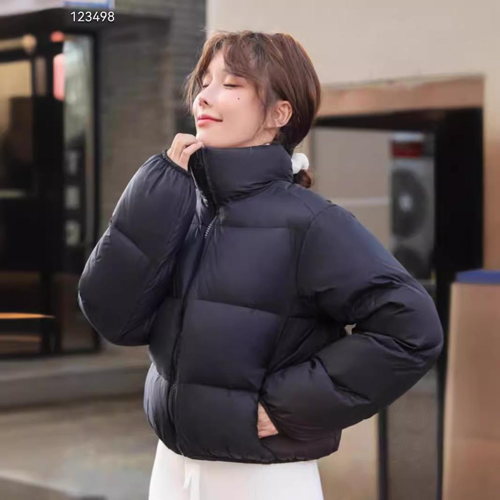 Short thickened down jacket women's winter new stand-up collar small bread jacket white duck down European and American ins jacket