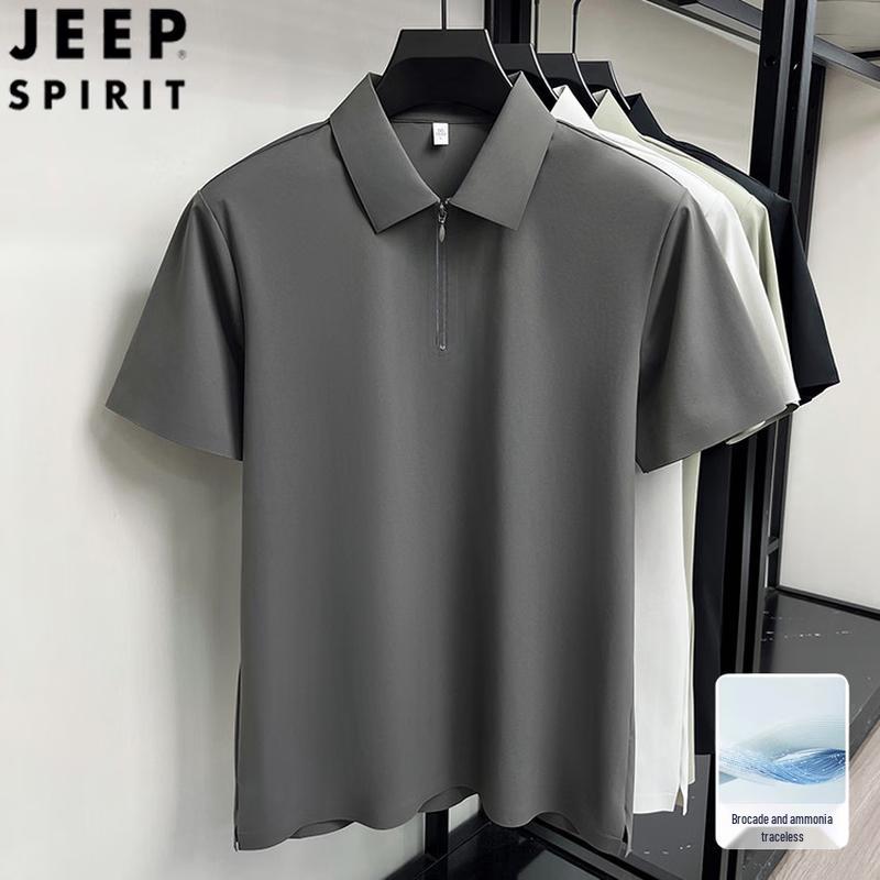 

JEEP SPIRIT Men s Seamless Half-Zip Polo T-Shirt 48/M