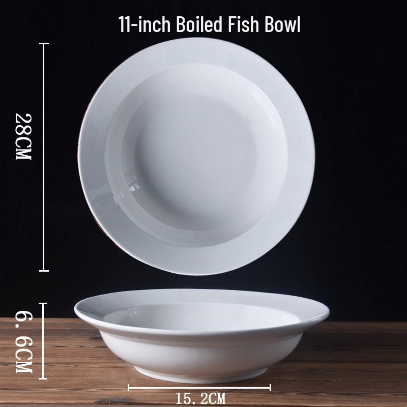 

Ceramic Large Noodle and Fish Soup Bowl for Restaurants and Hotels