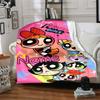 Custom Name Powerpuff Girls Adventure Flannel Blanket for Super Soft Cute Comfort Blanket for Travel Bedding Couch Sofa Blanket