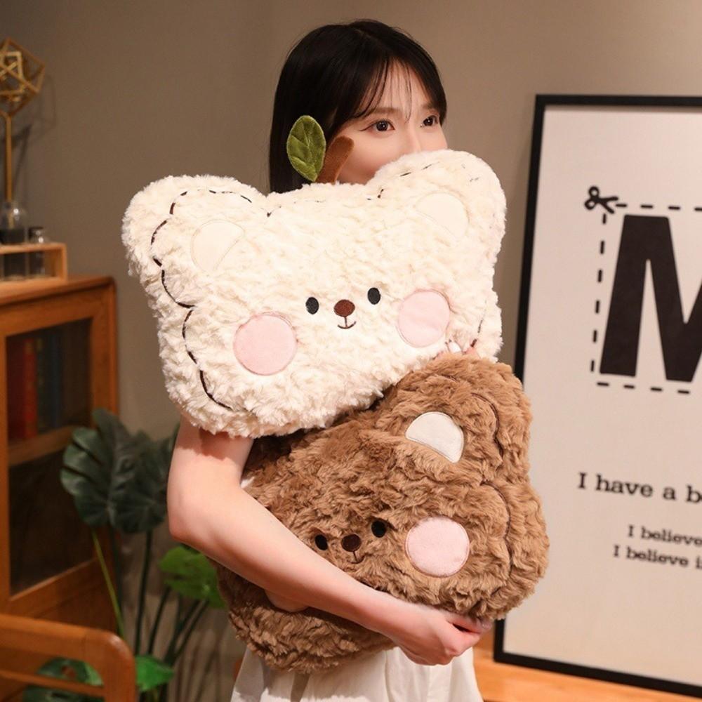 Soft Curly Fluff Stuffed Pillow Cute Bear Face Plush Pillow Bear Plush Pillow Home Decor