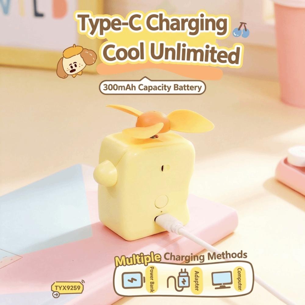 Safe for Children 3 Speed Adjustable Mini Fan Handheld Portable Small Fan Child-Safe Blades Kids Fan Travel
