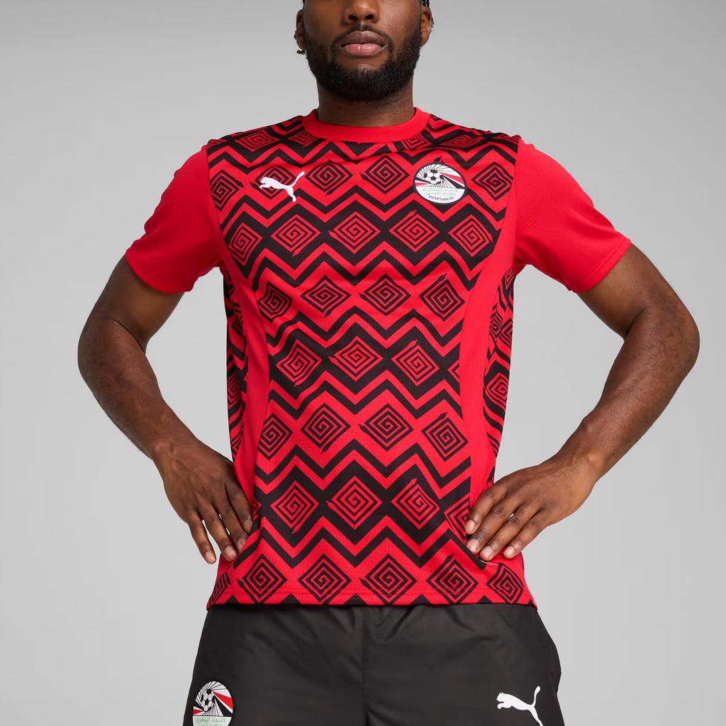Puma X Egypt Collaboration Fashion Comfortable Slim Fit Short Sleeve Football Shirt Men Tops Red Black 777141-01