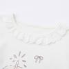 Girls' Cartoon Print Short Sleeve T-Shirt with Lace Trim