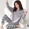 Pure Cotton Pajamas Women'S Long-Sleeved Trousers Cute Girl Style Loungewear Cotton Can Be Worn Outside