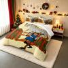 3 Piece Bedding Set Pippi Longstocking Lifting Spotted Horse Over Fence Red Hair Strong Astrid Lindgren Book Art Print for Adult Room Decor