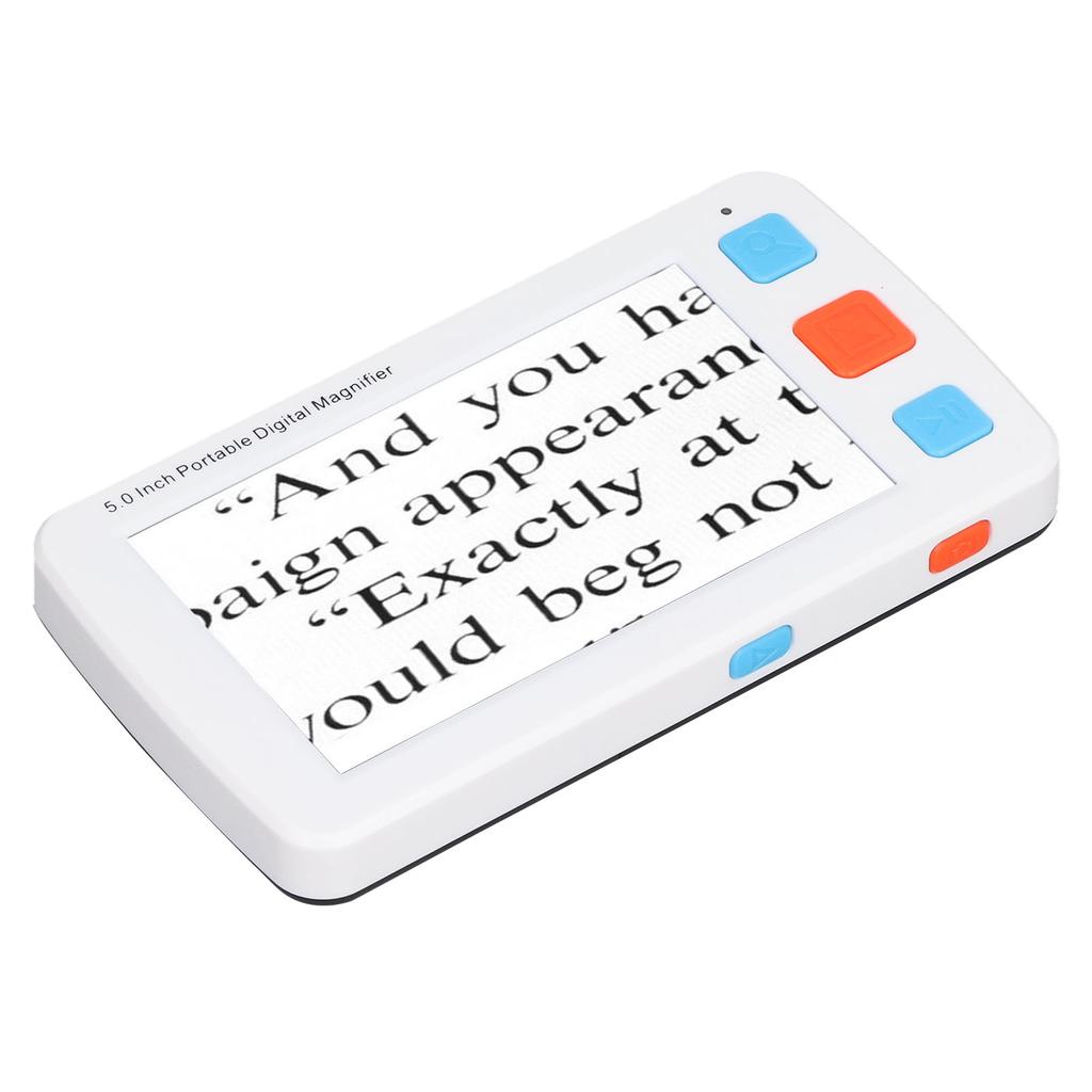 5.0in Electronic Digital Magnifier Portable Reading Aid 4X‑32X Zoom 17 Color Mode Folding Handle