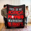 Halloween Horror Movie Blanket Black Red Eyeball Print Soft Plush Spooky Design Home Decor Sofa Couch Movie Night Watching Gift