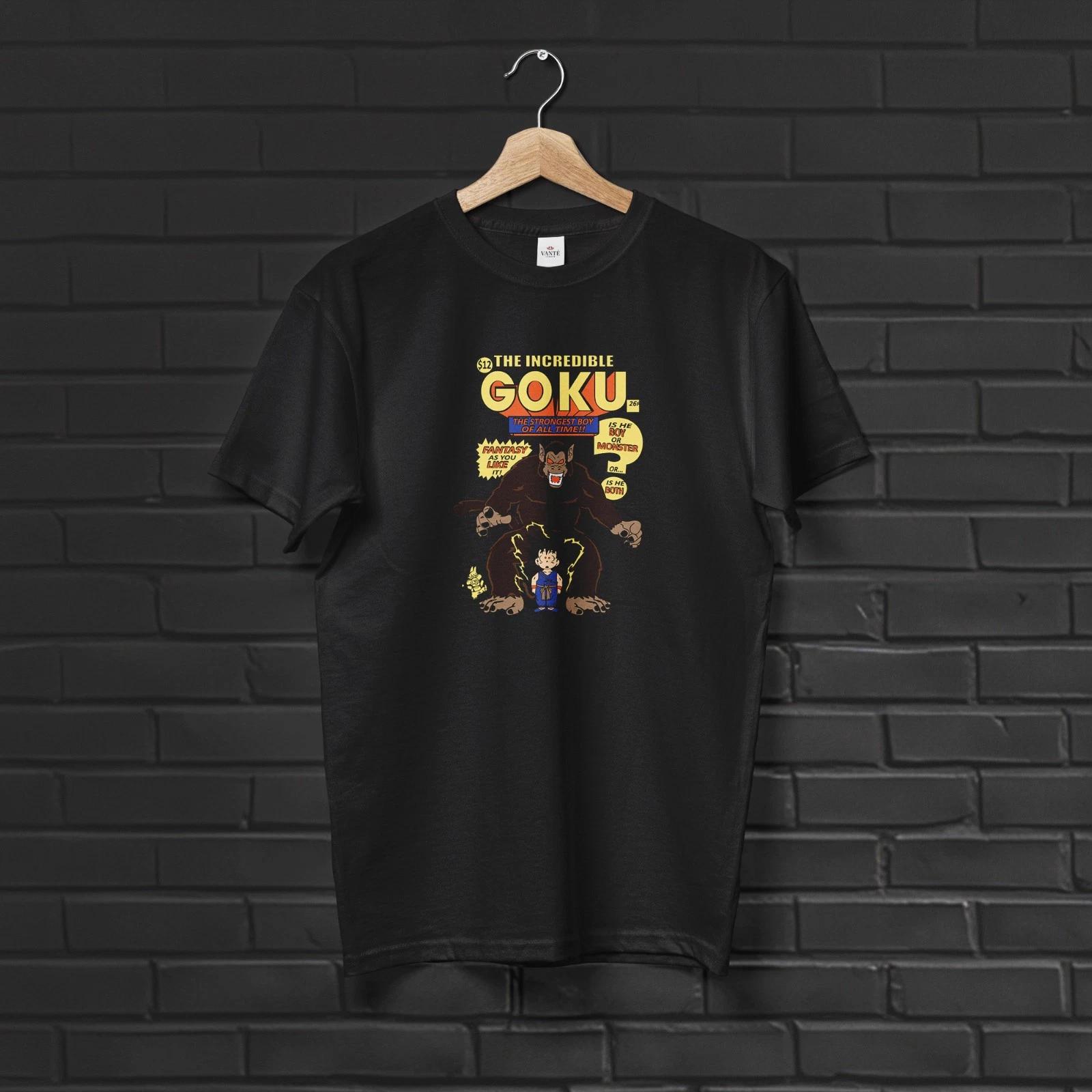 Goku Great Ape Oozaru T Shirt Retro Graphic Cotton Streetwear Tee S