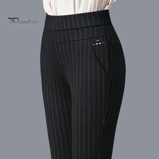 Mother Spring Pants High Waist Casual Stretch Pockets Solid Color Match Top Slim Fit Plus Size Pencil Women Clothing