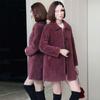 Women's Mid-Life & Senior Plus Velvet Faux Lambswool Coat - Winter Granular Fleece Jacket for Moms