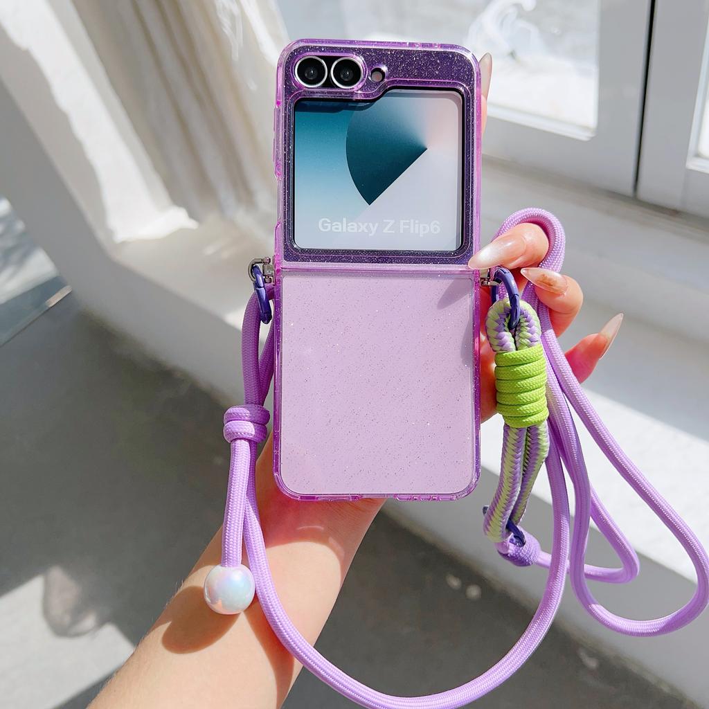 Per Xiaomi MIX Flip 2 1 mixflip2 Custodia per Telefono con Laccetto a Tracolla Regolabile Glitter Colore Caramella Pieghevole Cover Antiurto