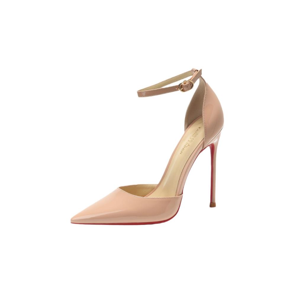 Rotsohlige High Heels Damen Stilettos Herbst und Sommer 2025 neue Ein-Wort-Sandalen Damen sexy Temperament spitze einzelne Schuhe